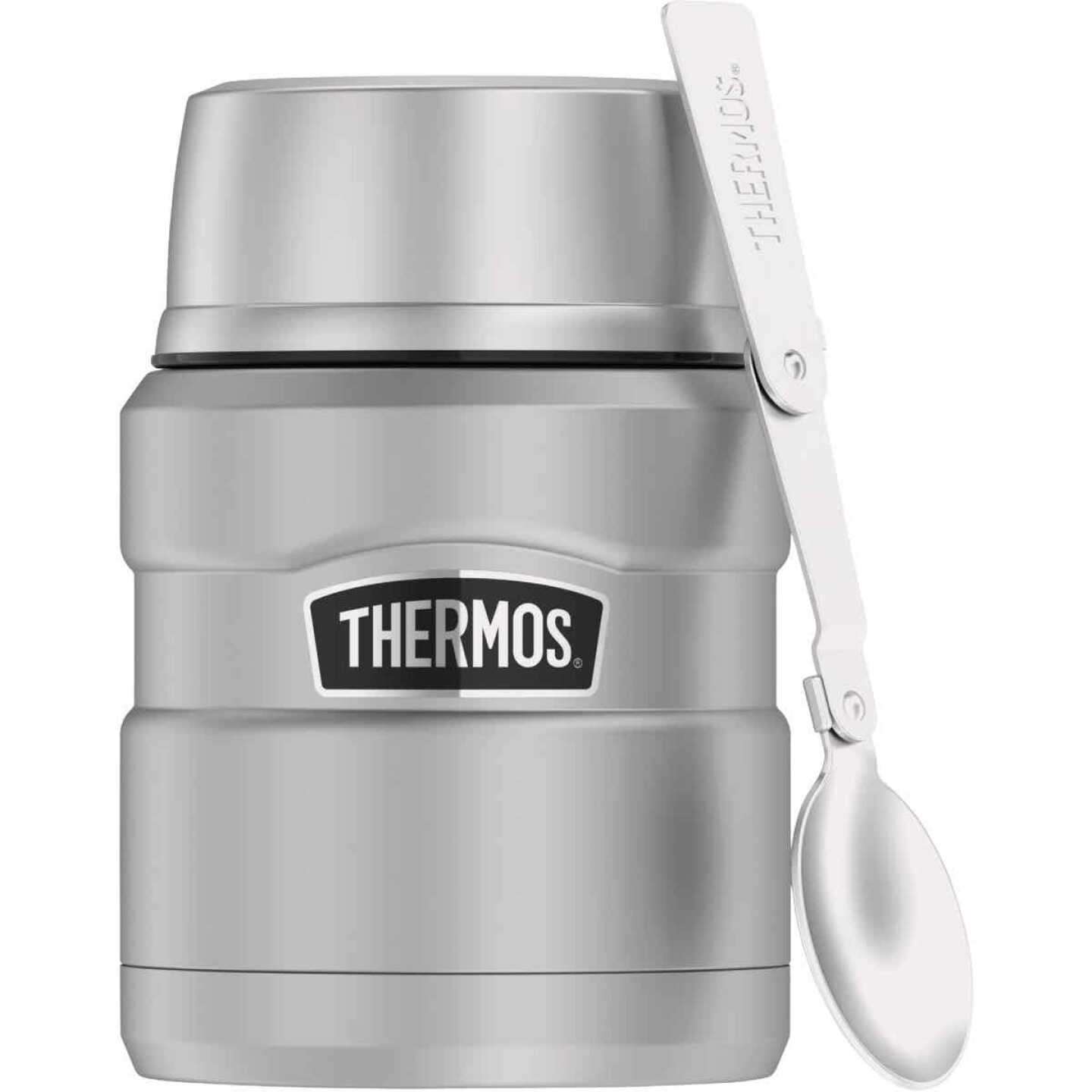 New Open Box Thermos Vacuum Insulated Wide Mouth Food Jar w/ Folding Spoon
